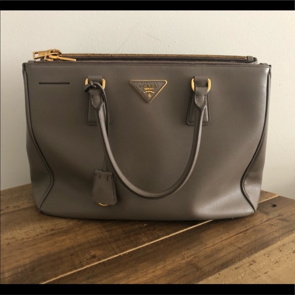 Prada Safiano Tote - grey
